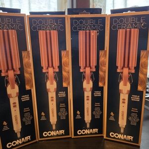 Conair Double Ceramic Triple Barrel Waver - Copper/Tan